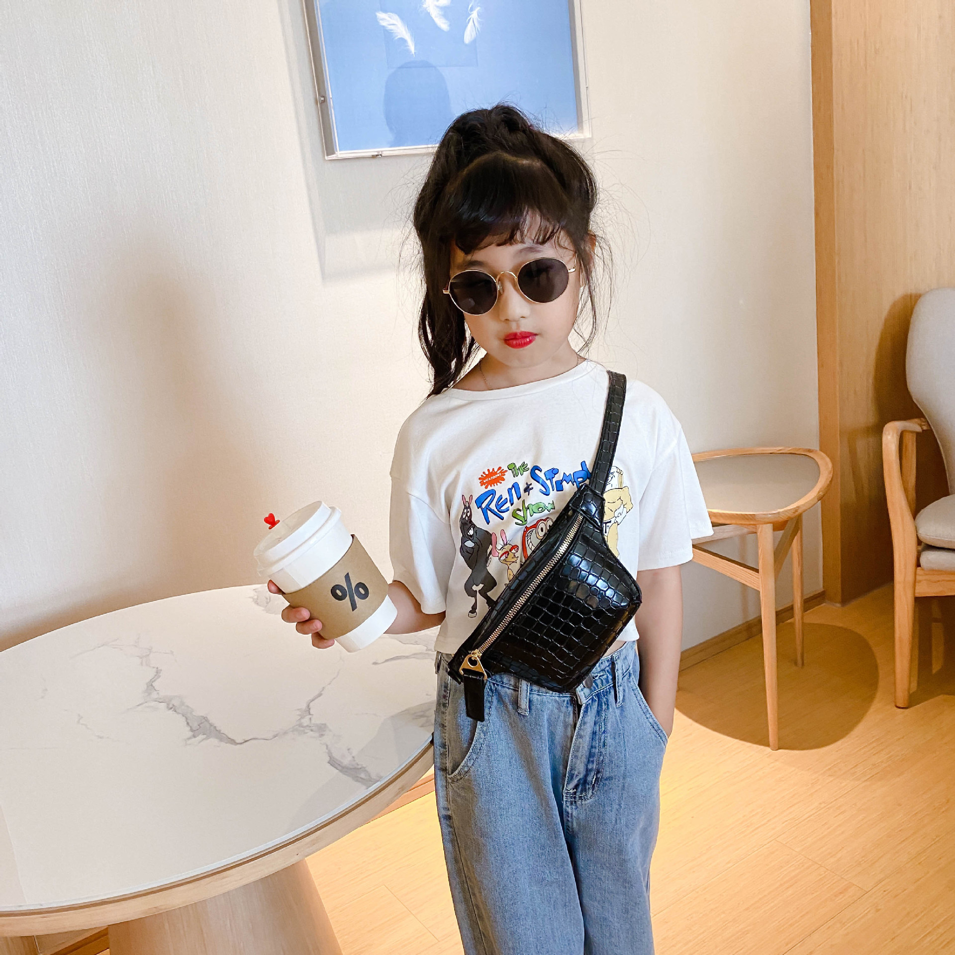 Fashion Net red chain zipper waist bag