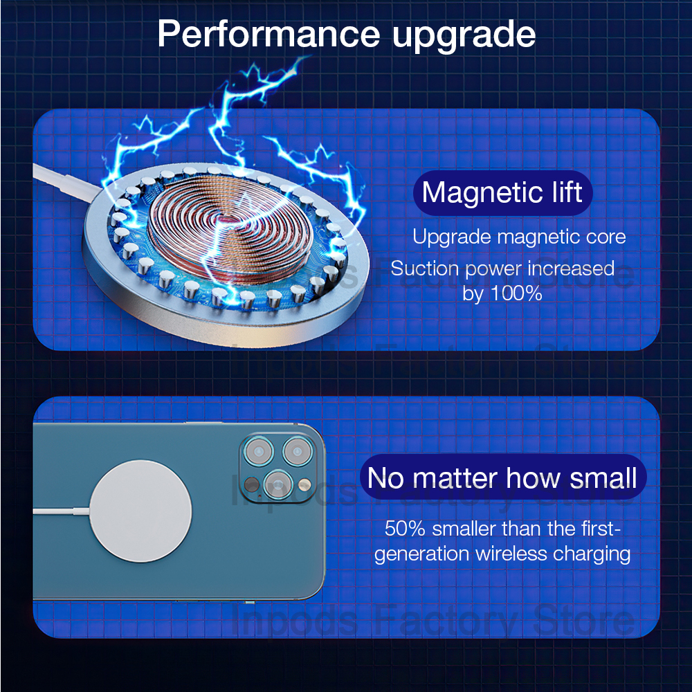 Compatible with Apple, Magnet Safe Fast 15w Wireless Charger for Iphone 12 Pro MAx charger — foto 6