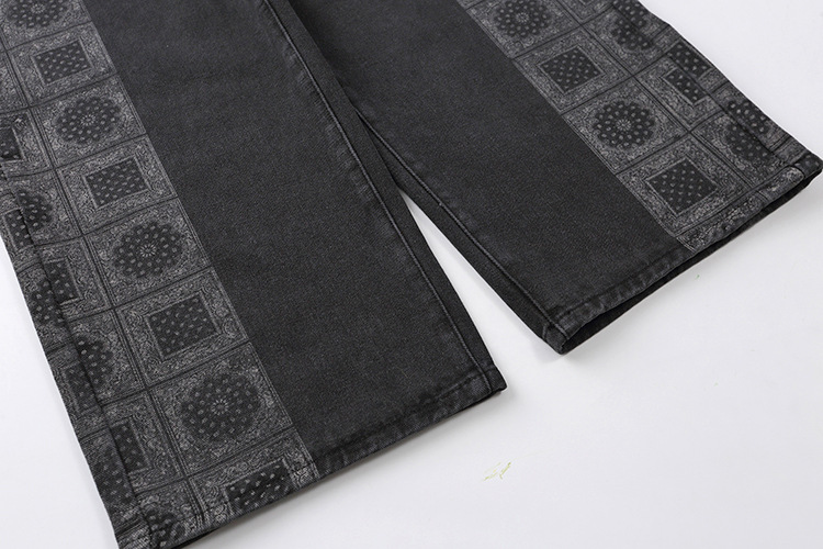 Cashew flower black jeans