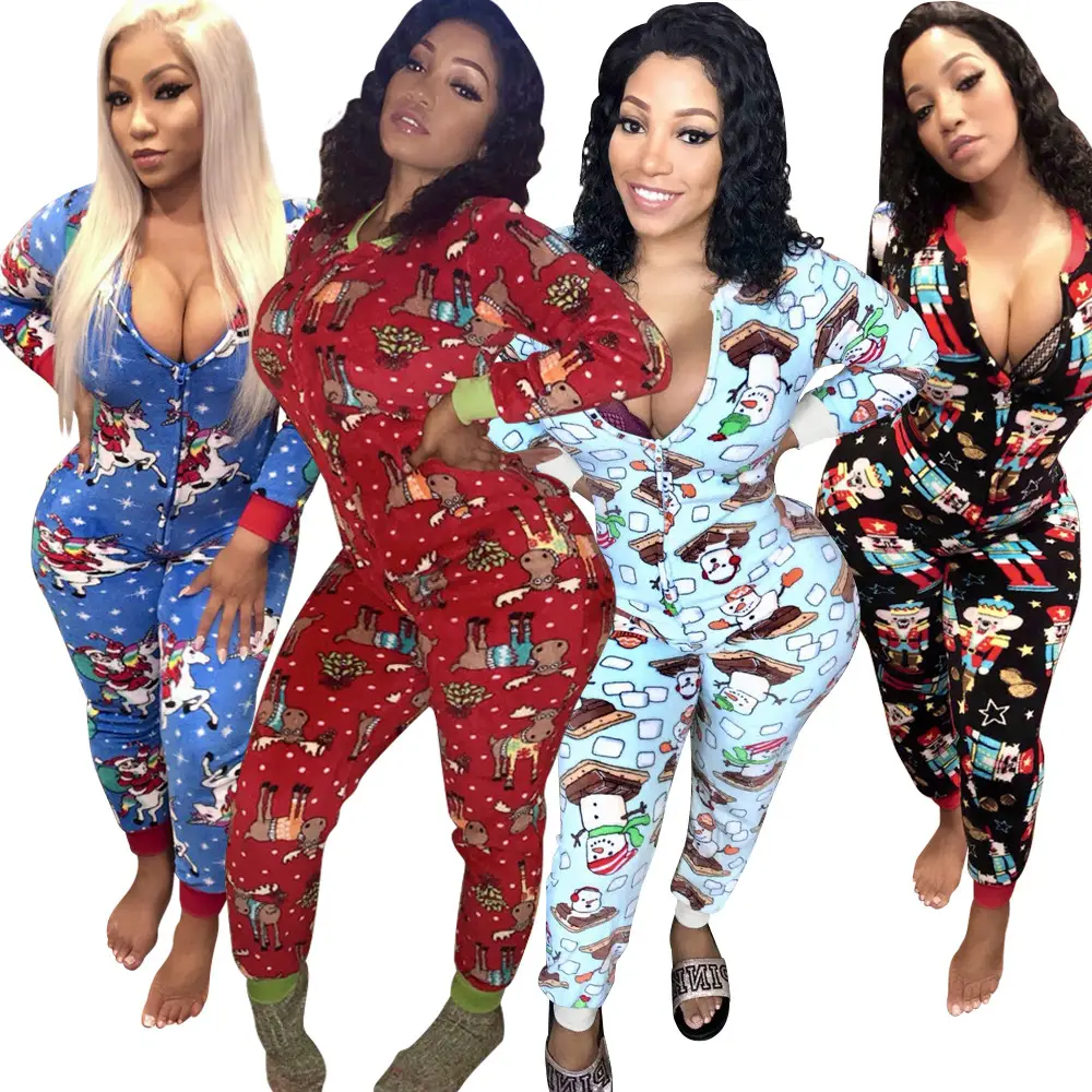 Contrast print zipper jumpsuit