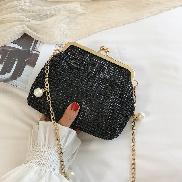 Water drill clip chain versatile shoulder bag Black - Shop at LoveMi