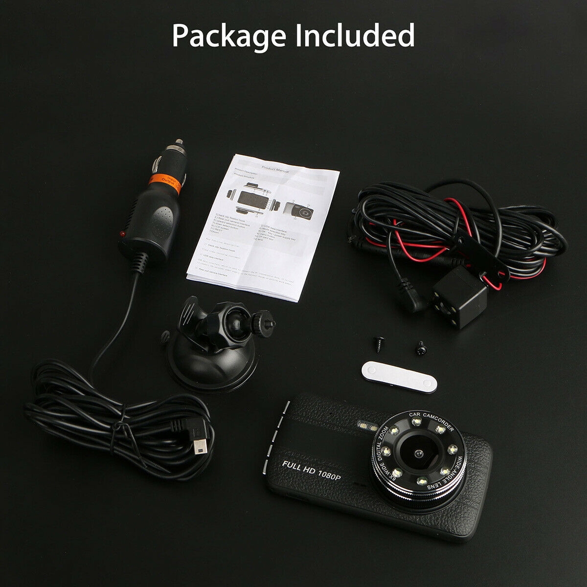 HD driving recorder with 8 night vision lights