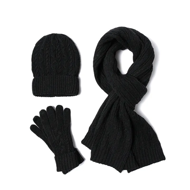 New scarf hat gloves - Black