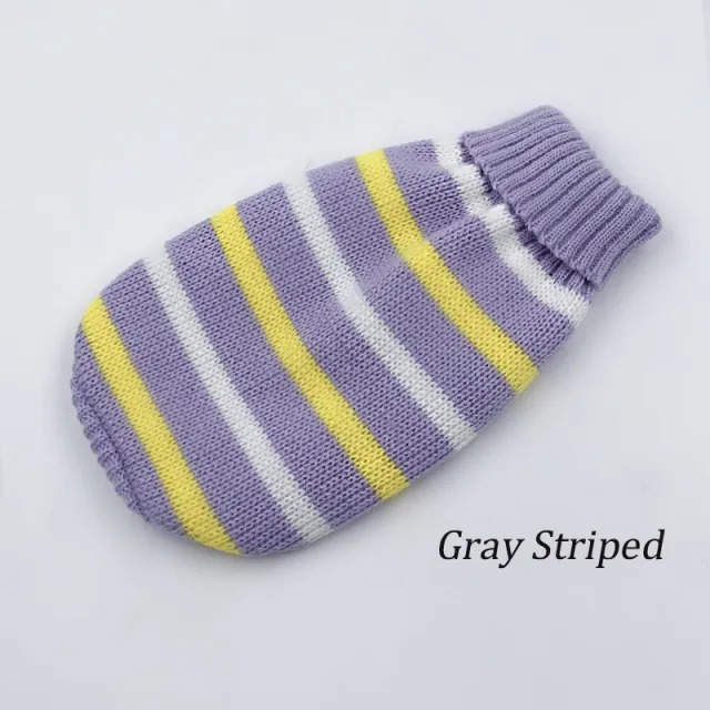 Puppy milk dog sweater cat clothes Grey Striped - Shop at LoveMi