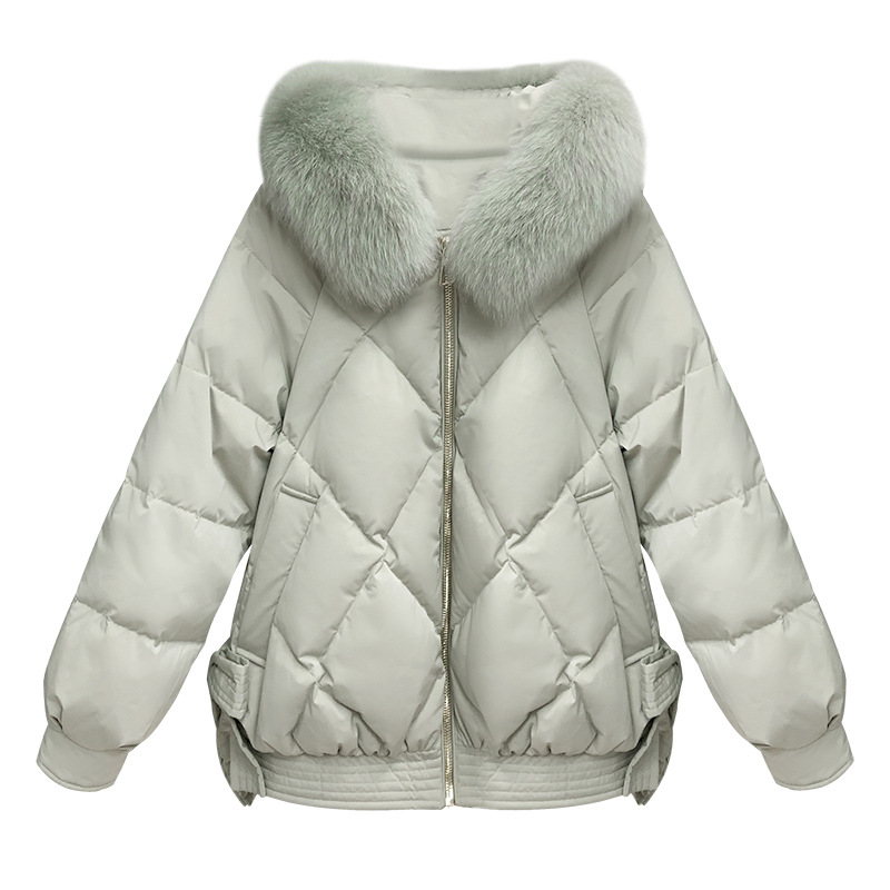 Title 4, Fashionable thick cotton padded jacket with fur...