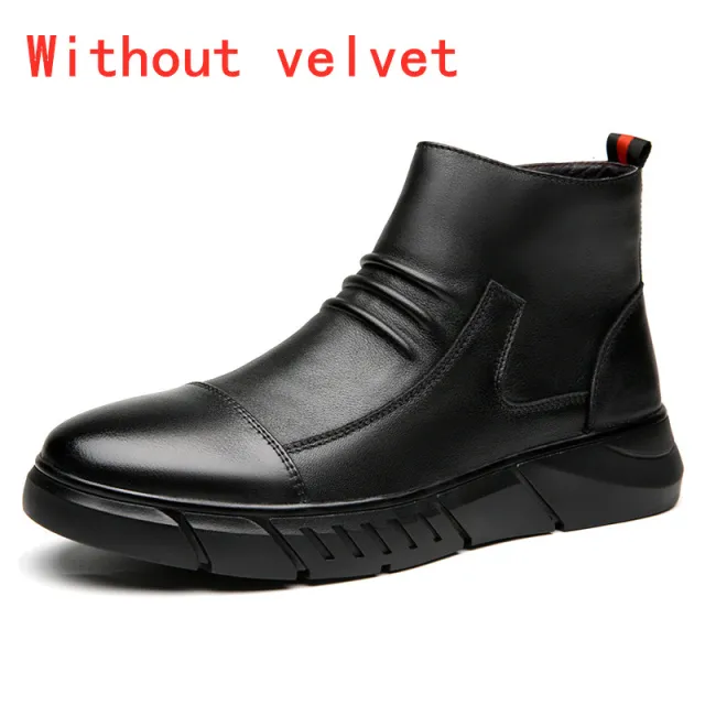 Men's Martin boots plus velvet snow boots Black - Shop at LoveMi