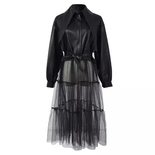 Mesh leather jacket Black - Shop at LoveMi