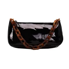 Handbag Net Red One Shoulder Underarm Bag - Black - View 1