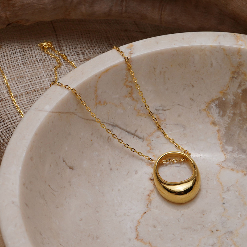 Korean retro geometry European and American metal wind chain