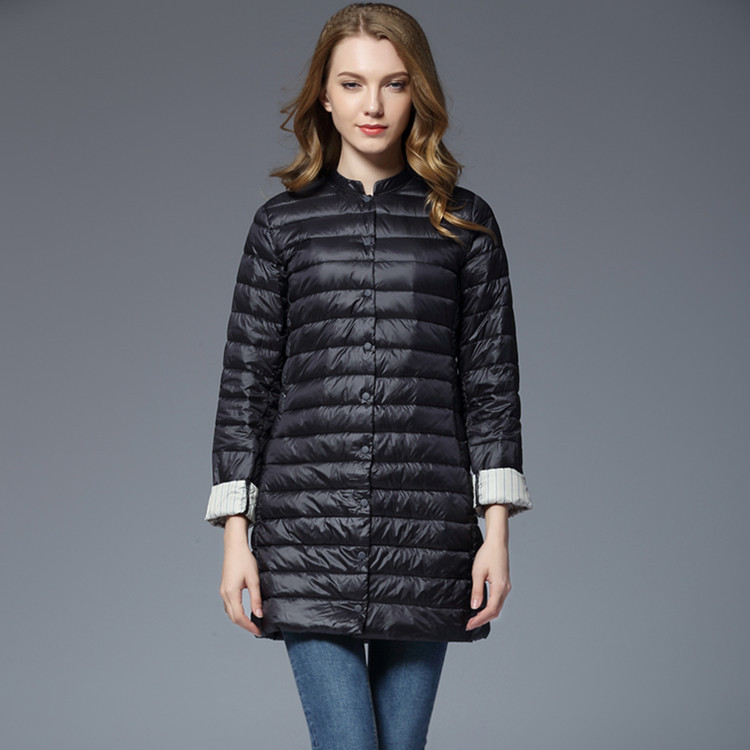 Light medium length down jacket for commuting