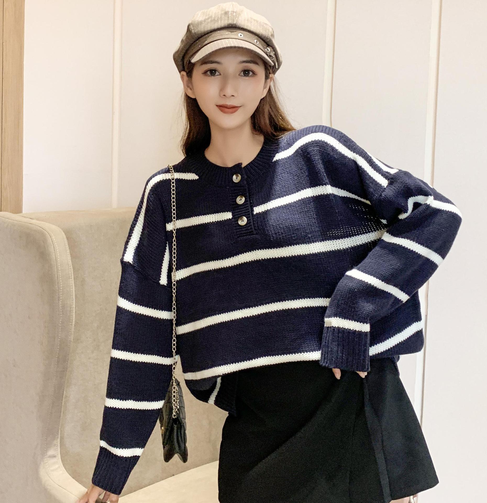 All-match striped sweater