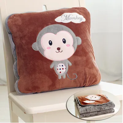 blanket cushion pillow - Grey Mokey