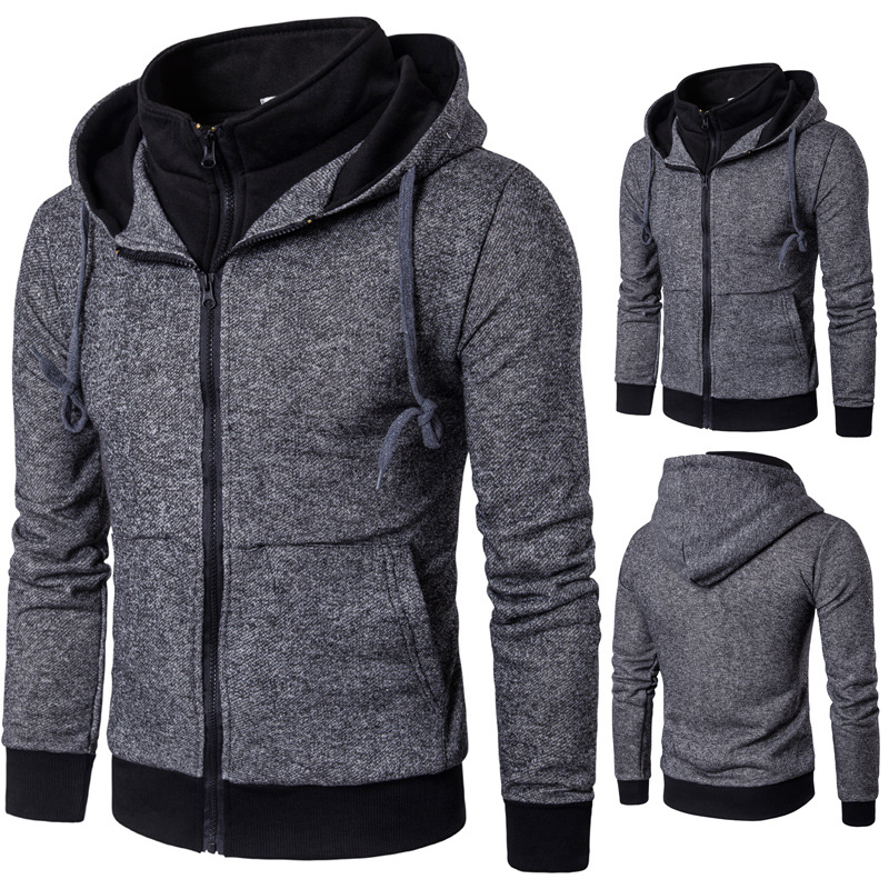 Men's fake two fashionable casual sweater hoods