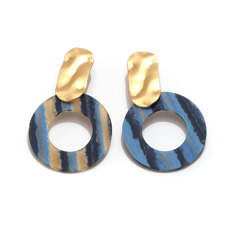 Alloy Geometric Round Stud Earrings