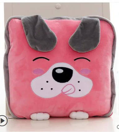 blanket cushion pillow - Pink Dog
