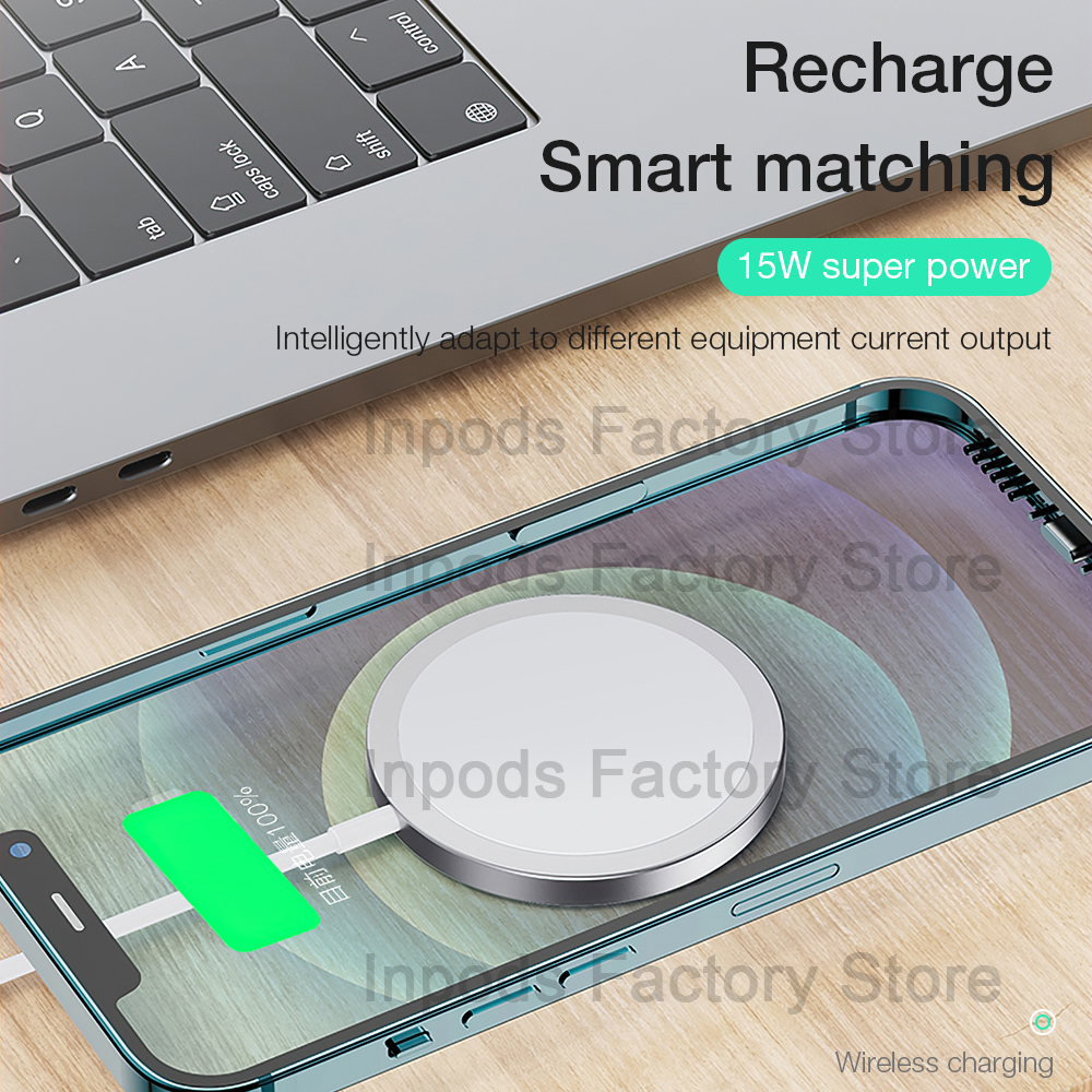 Compatible with Apple, Magnet Safe Fast 15w Wireless Charger for Iphone 12 Pro MAx charger — foto 5