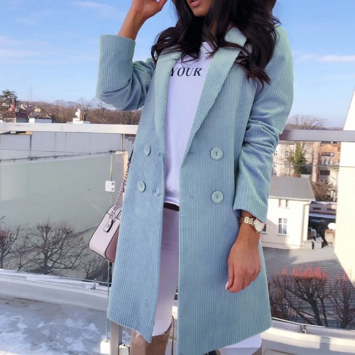 Candy color slim coat suit woman Blue - Shop at LoveMi