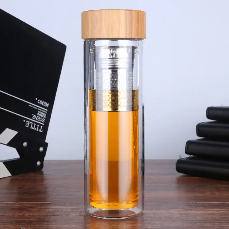 High boron silicon glass with double bamboo cover