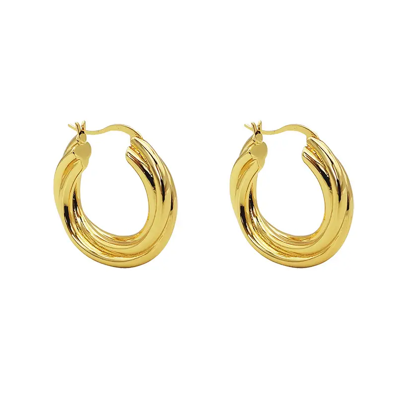 Temperament twisted circle earrings high sense