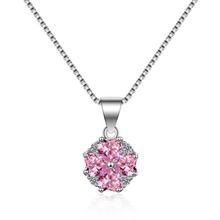 Fashionable Pink Cherry Blossom Zircon Necklace