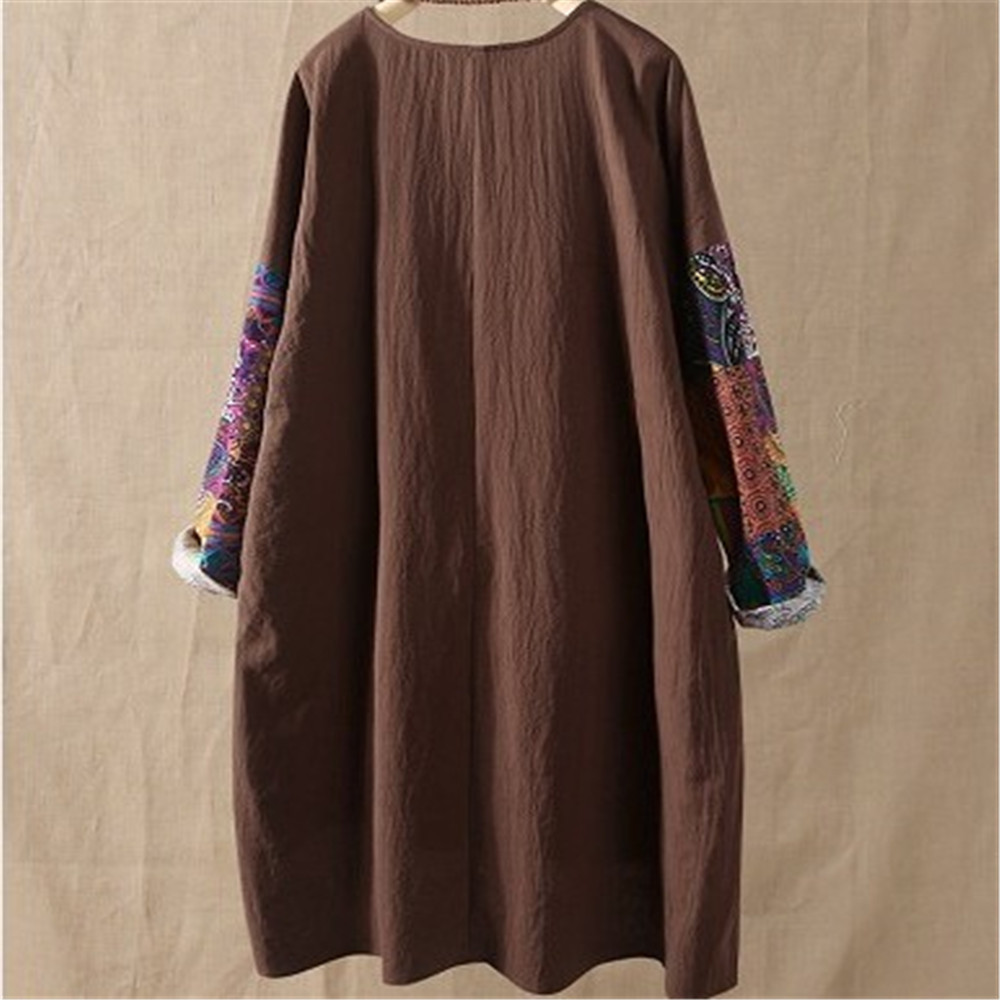 Ladies stitching geometric print T-shirt