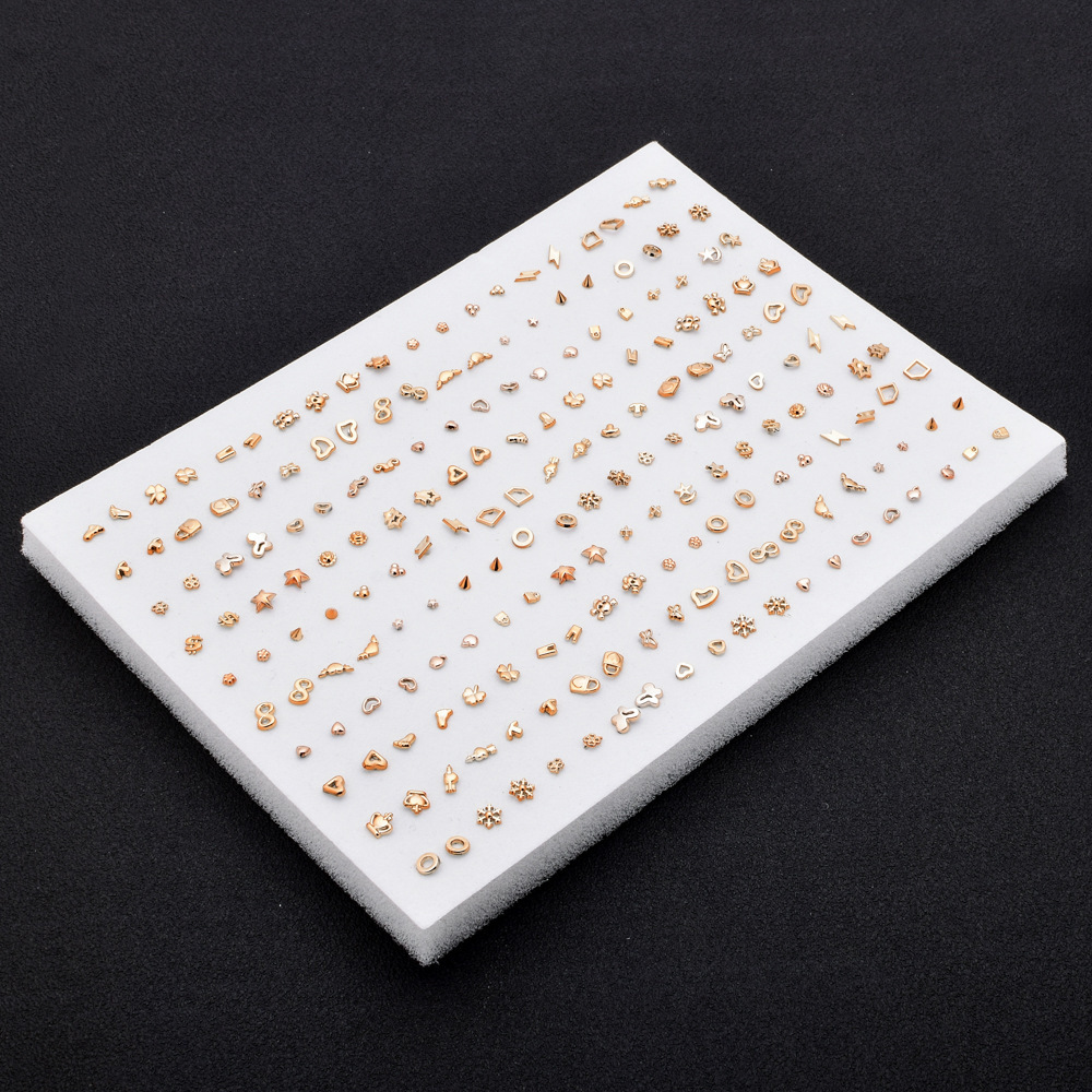 Plastic ear studs simple small geometric set