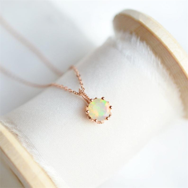 High quality opal diamond necklace
