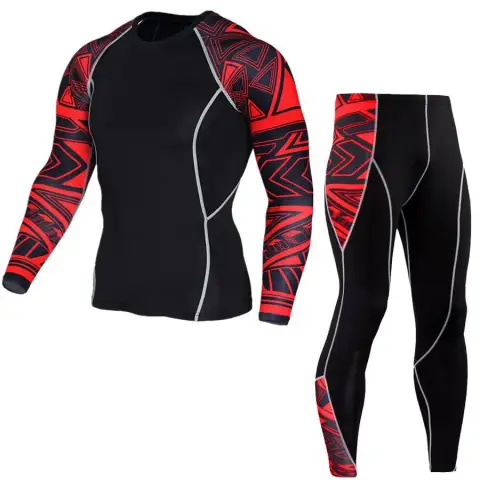 Men's Fashion and Comfort Printed Long Sleeve Gym Suit