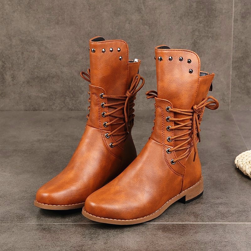 New side lace up Knights' shoes for women Yellow - Shop at LoveMi