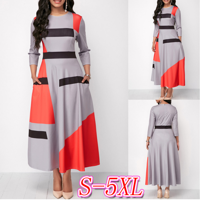 Contrasting cropped sleeve dress