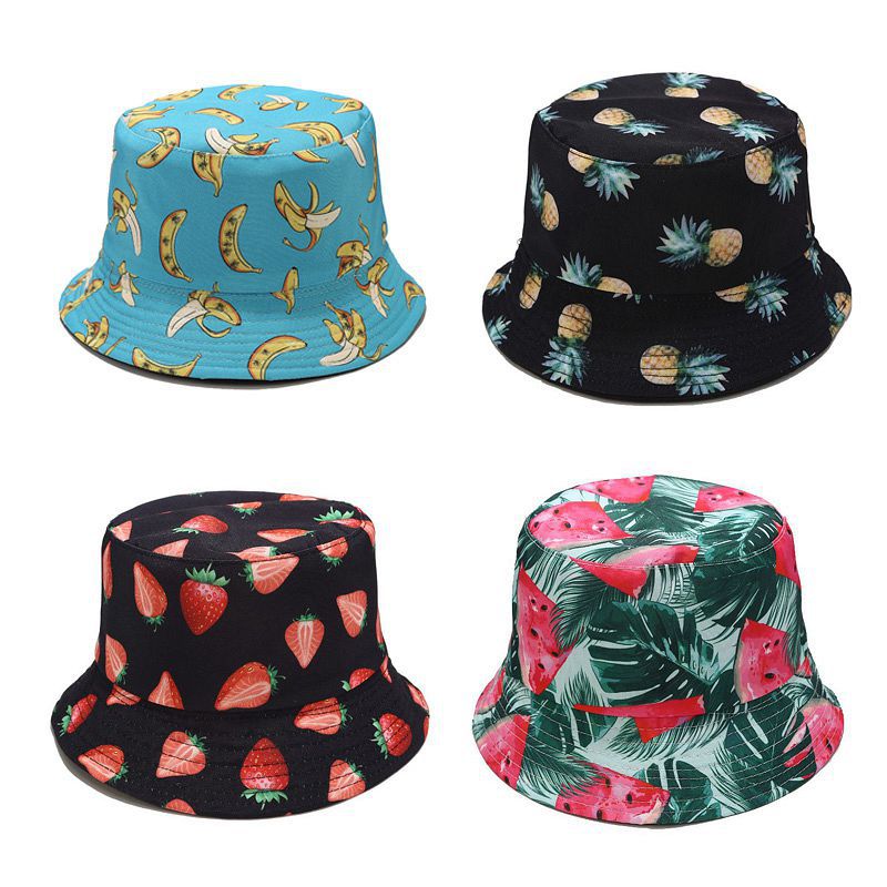 Casual fashion fruit pattern fisherman sun hat