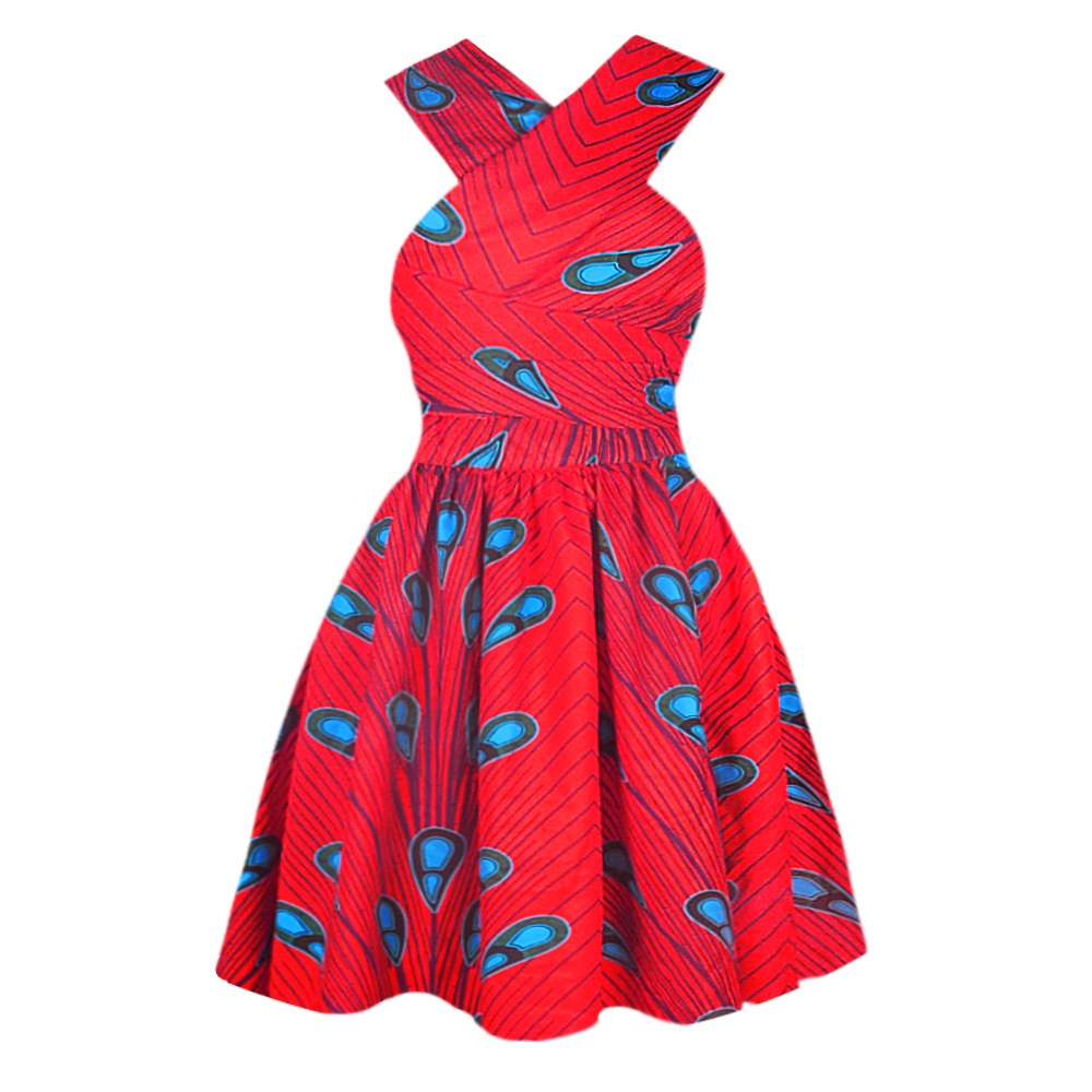 Women's Printed African Dress - Picture 6 of 21