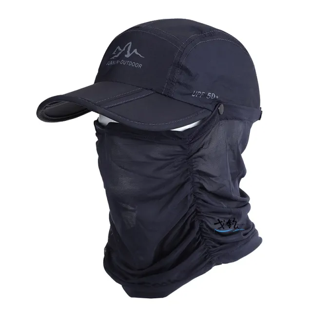 Folding quick drying anti UV sun hat Dark Blue - Shop at LoveMi