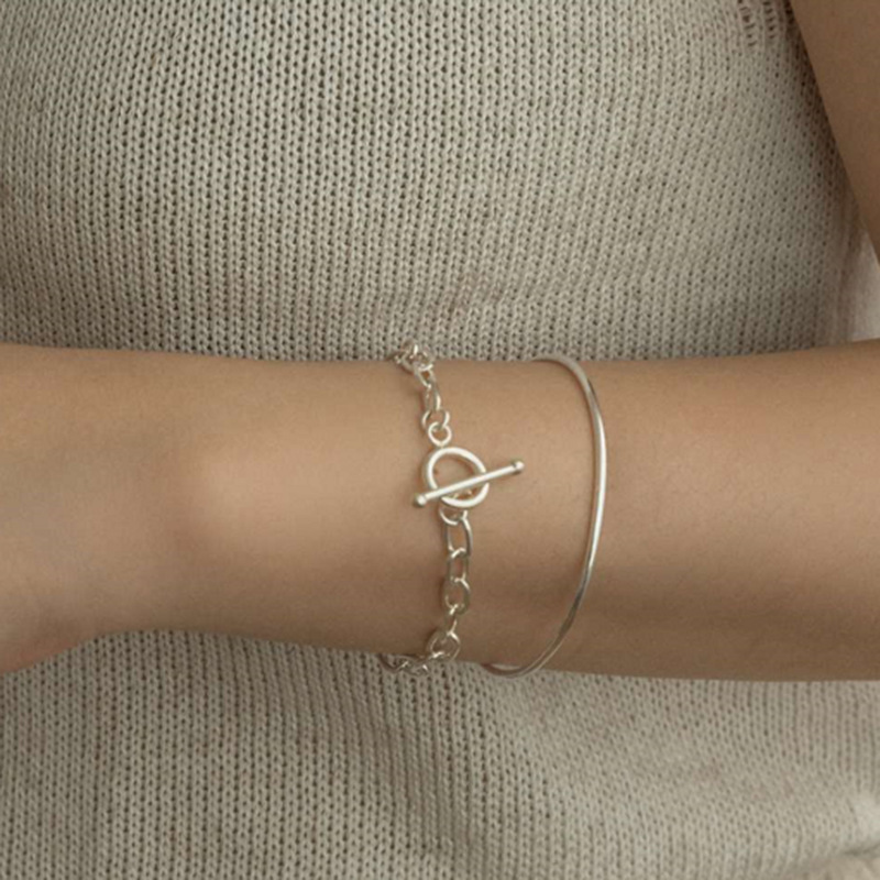 Female thick chain OT buckle bracelet