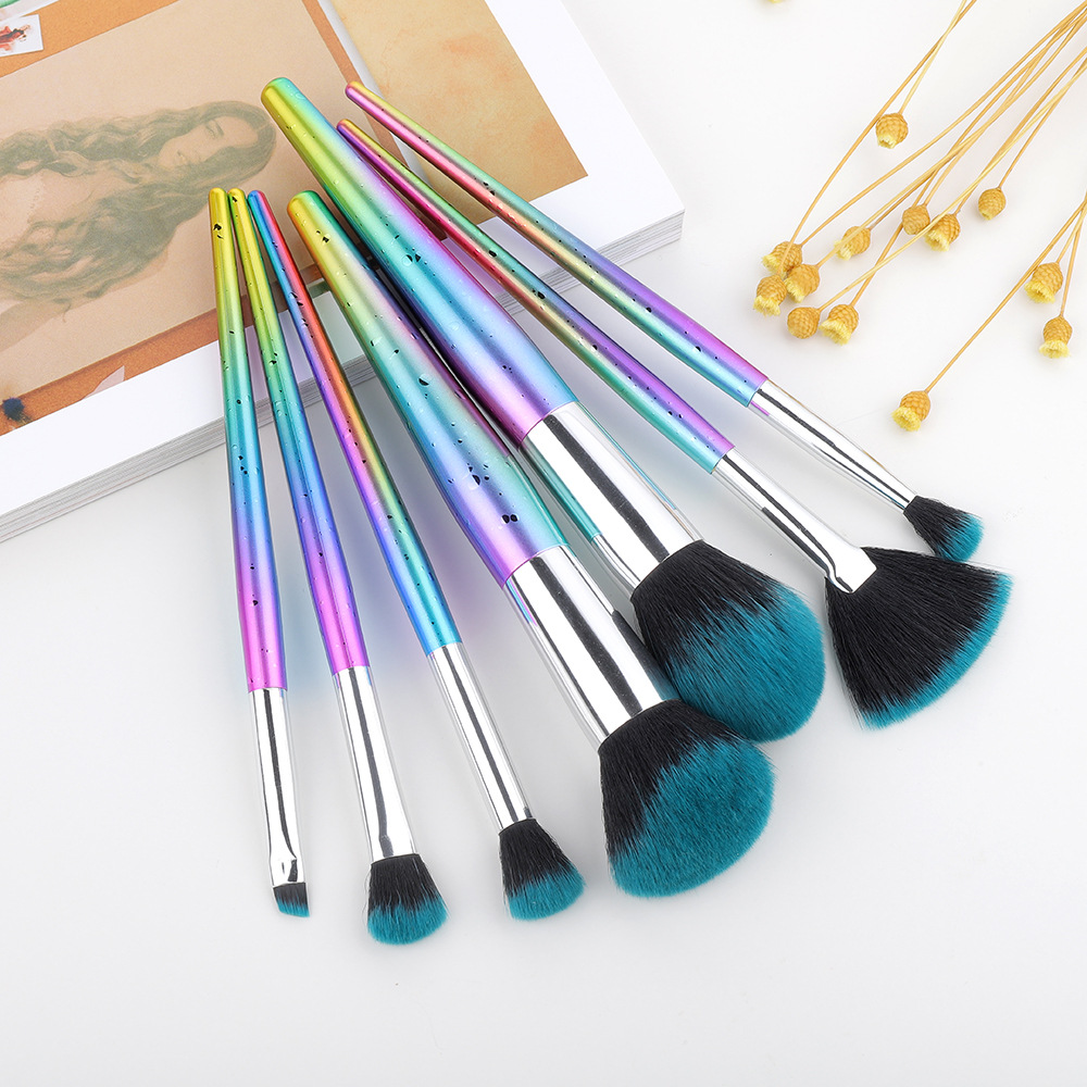 Water drop pattern makeup brush set Blue - Shop at LoveMi