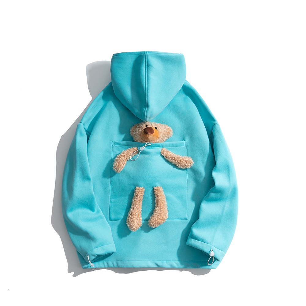 Three-dimensional bear doll hooded sweater