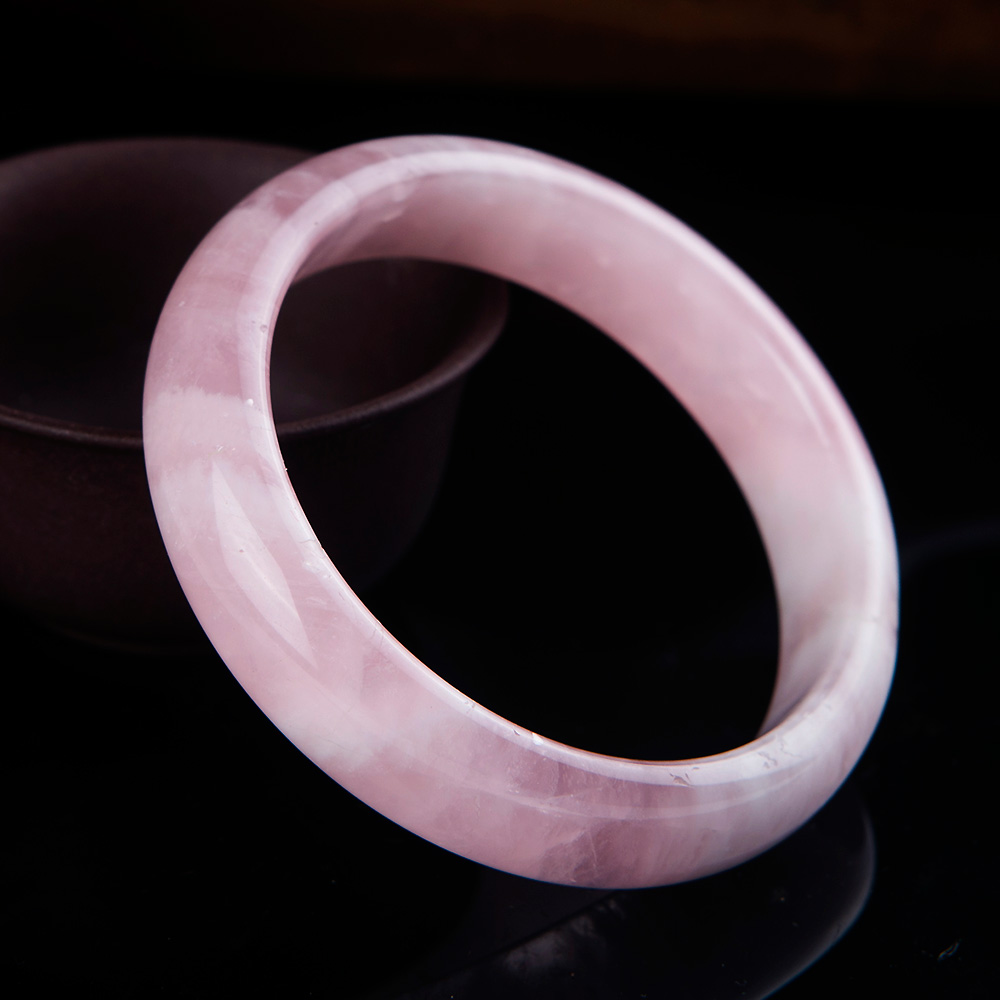 Ice seed Pink Crystal lotus Jade Bracelet
