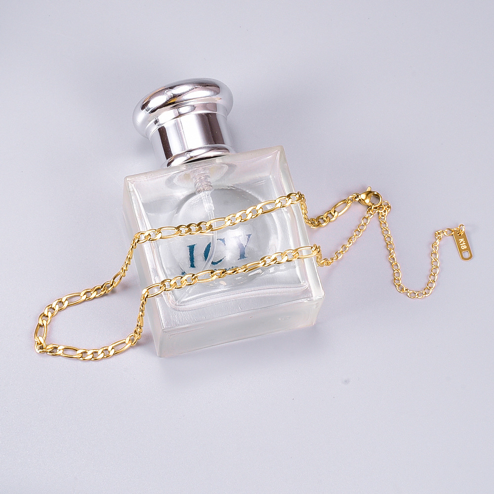 Korean short necklace hollow chain simple design neck chain titanium steel plated rose gold neck chain