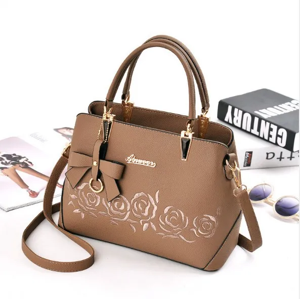 Embroidered rose tote shoulder bag Rose - Shop at LoveMi