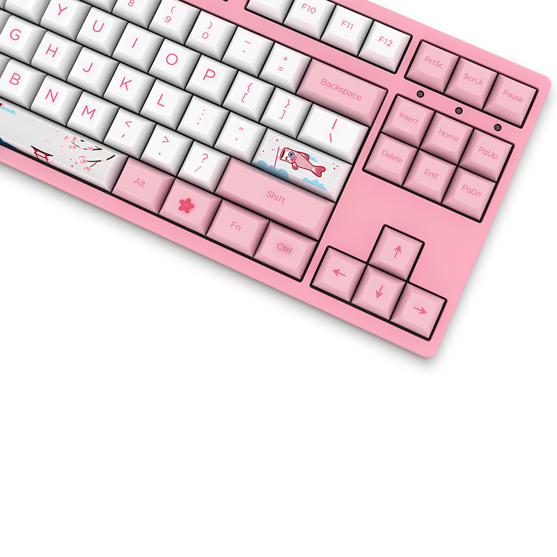Cartoon fashionable girl i pink tastatur cap - Miniatyr 4