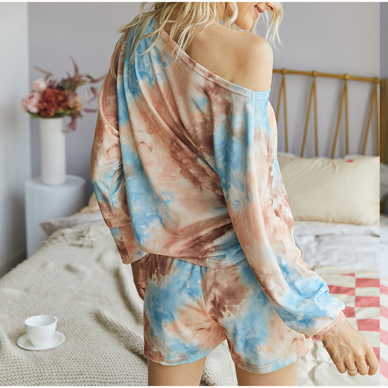 Two-piece tie-dye casual suit trouser suit
