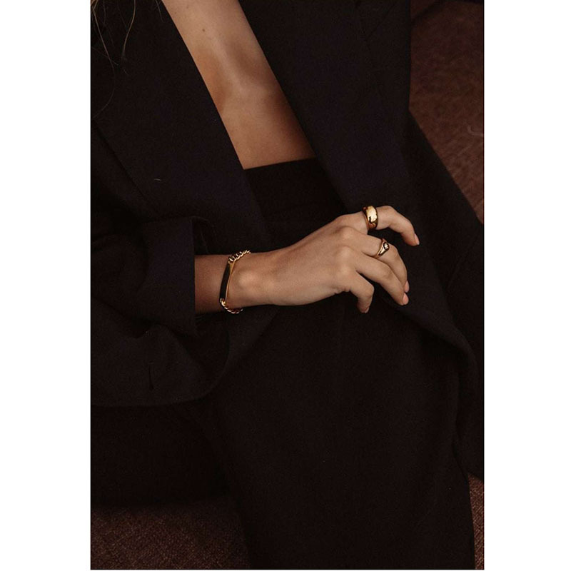 Hip hop street style metal bracelet