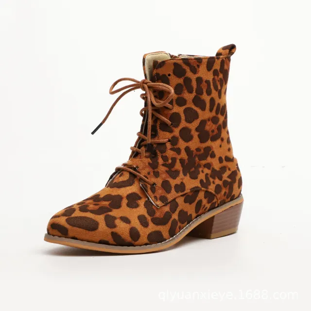 Flat lace up Martin boots Leopard - Shop at LoveMi