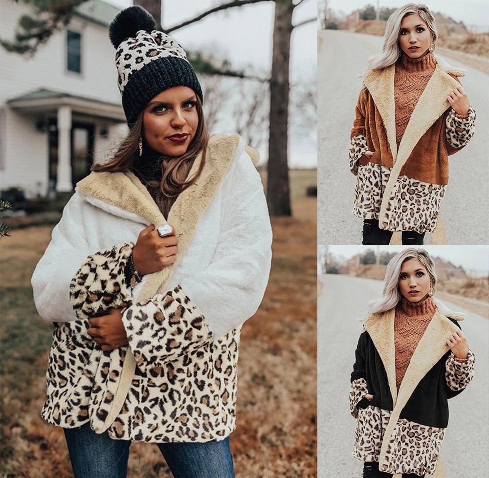 Fashionable warm Lapel Plush coat