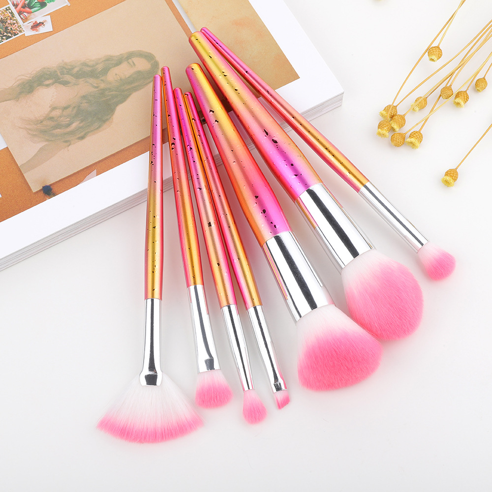 Water drop pattern makeup brush set Pink - Shop at LoveMi