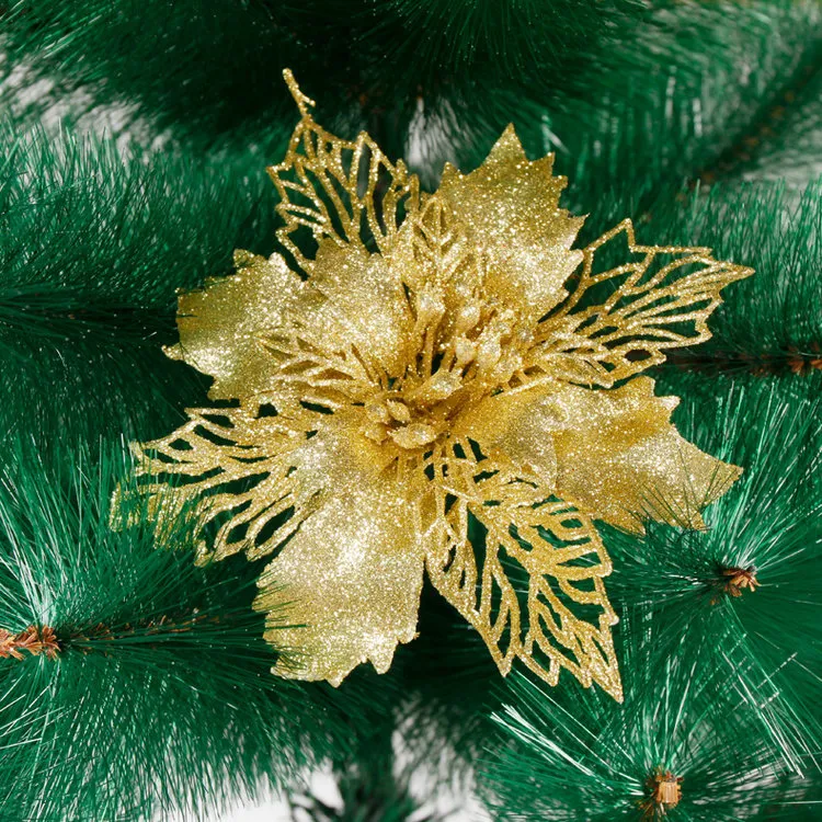 Christmas decorations canes hollowed out Christmas flowers - Gold