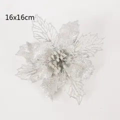 Christmas decorations canes hollowed out Christmas flowers - Silver - View 1