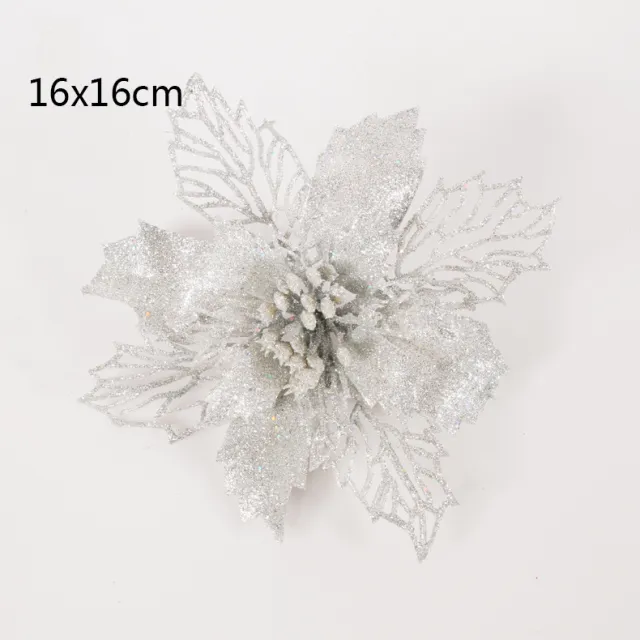Christmas decorations canes hollowed out Christmas flowers Silver - Shop at LoveMi