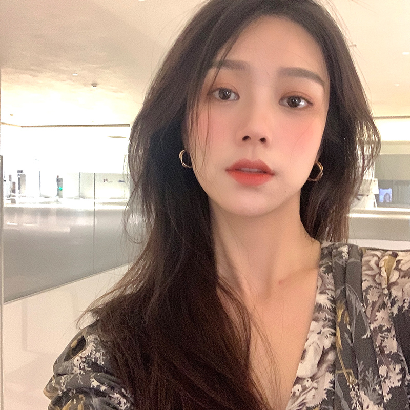 Design metal earrings female Korean cold wind earrings