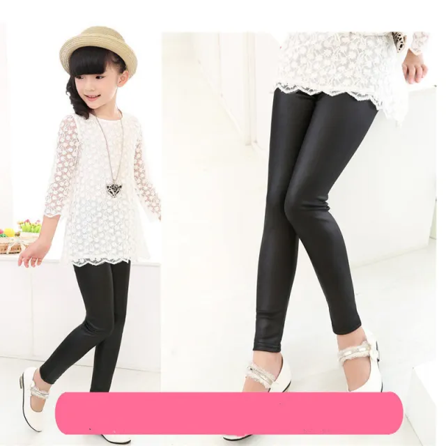 Little girl with plush fur pants Faux Leather Pants - Shop at LoveMi
